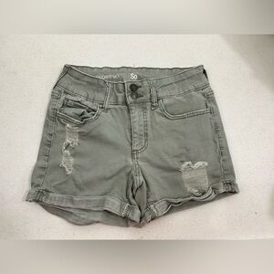 SO Women's Distressed Jean Shorts in Sage green -Size 3